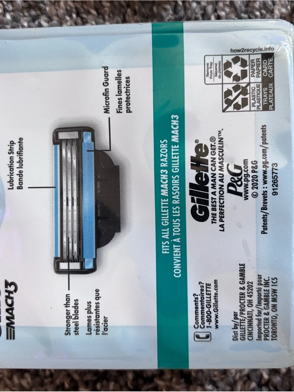 Gillette Mach3 Razor Blade Refill Cartridges 12 Count New Sealed